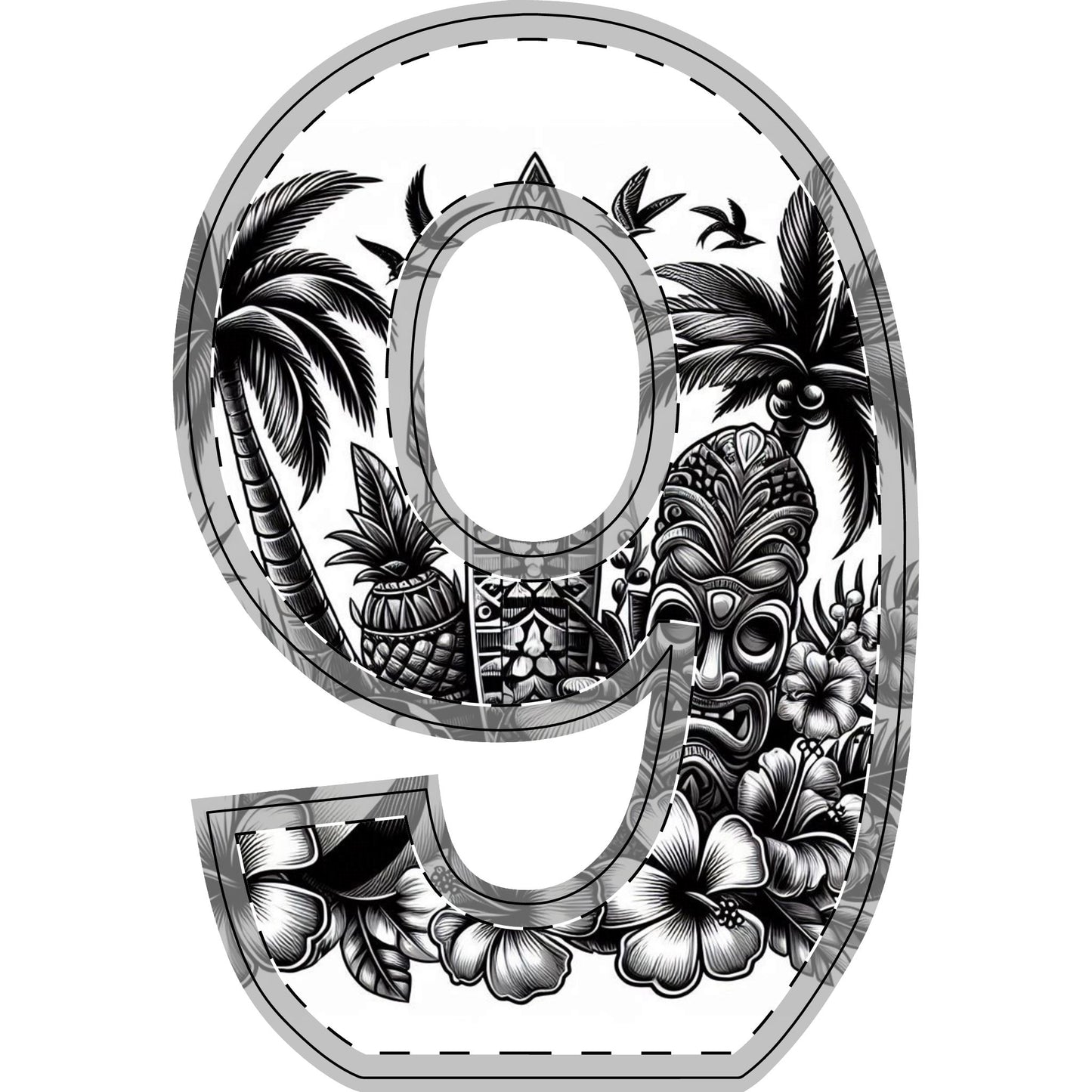 Tropical-Themed Wood Decor with Surfboard & Star Design - Hawaiian Flair