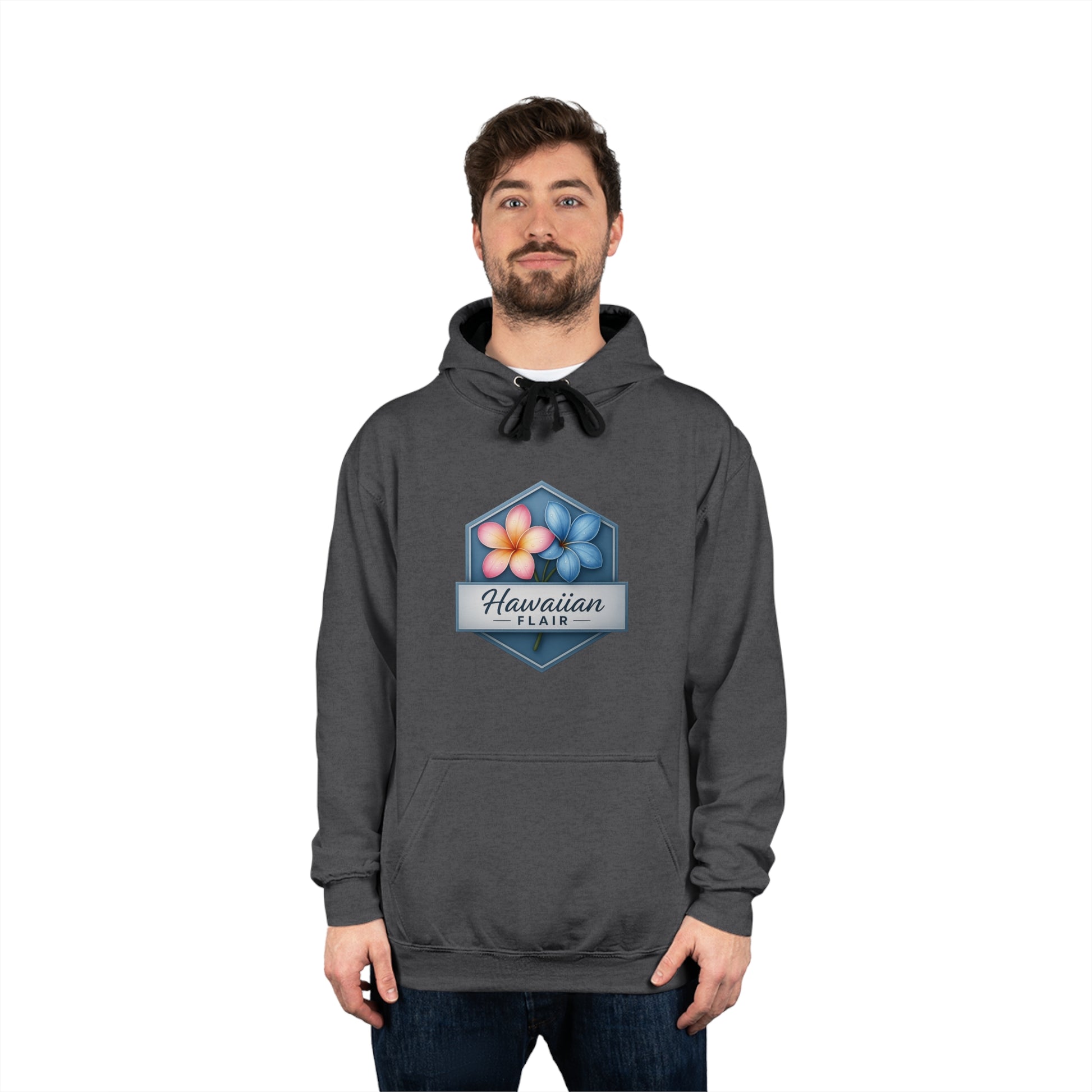 Hawaiian Flair Unisex Varsity Hoodie, Casual Wear, Beach Vibes, Spring Fashion, Travel Essentials, Perfect Gift - Hawaiian Flair