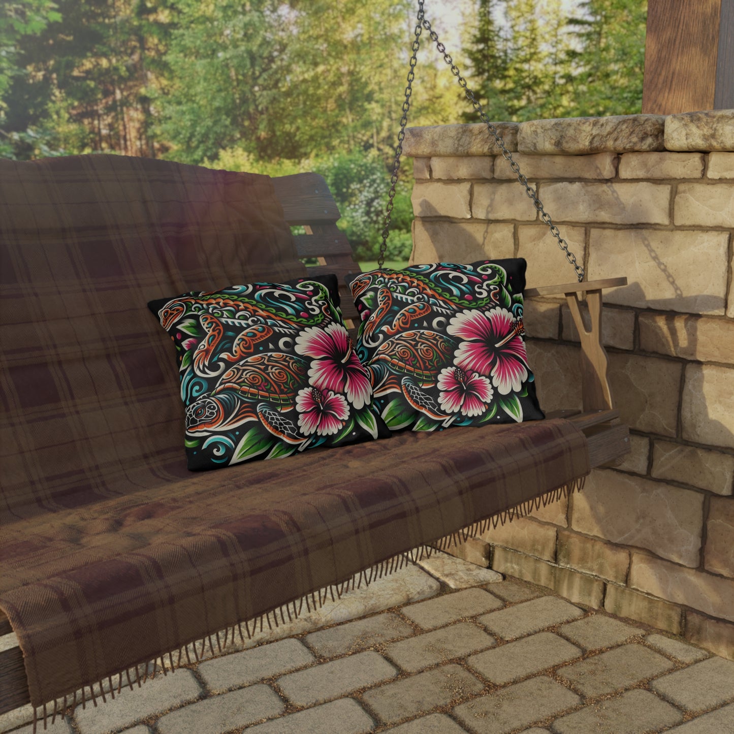 Tropical Outdoor Pillow - Colorful Hawaiian Design for Patio & Garden Decor - Hawaiian Flair