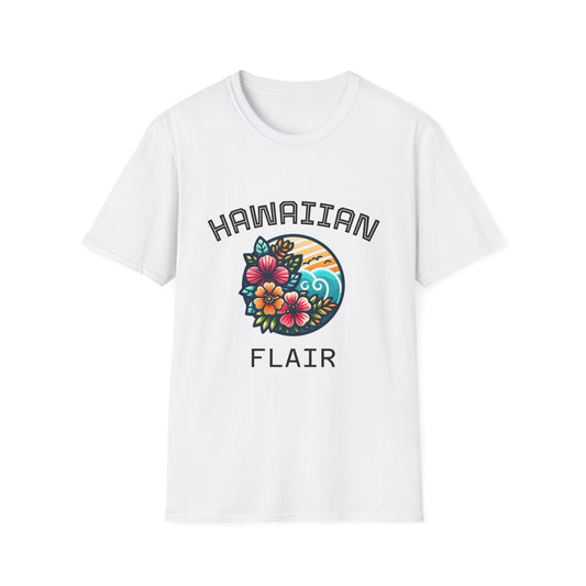 Hawaiian Flair Unisex Softstyle T-Shirt – Perfect for Beach Days and Tropical Vibes
