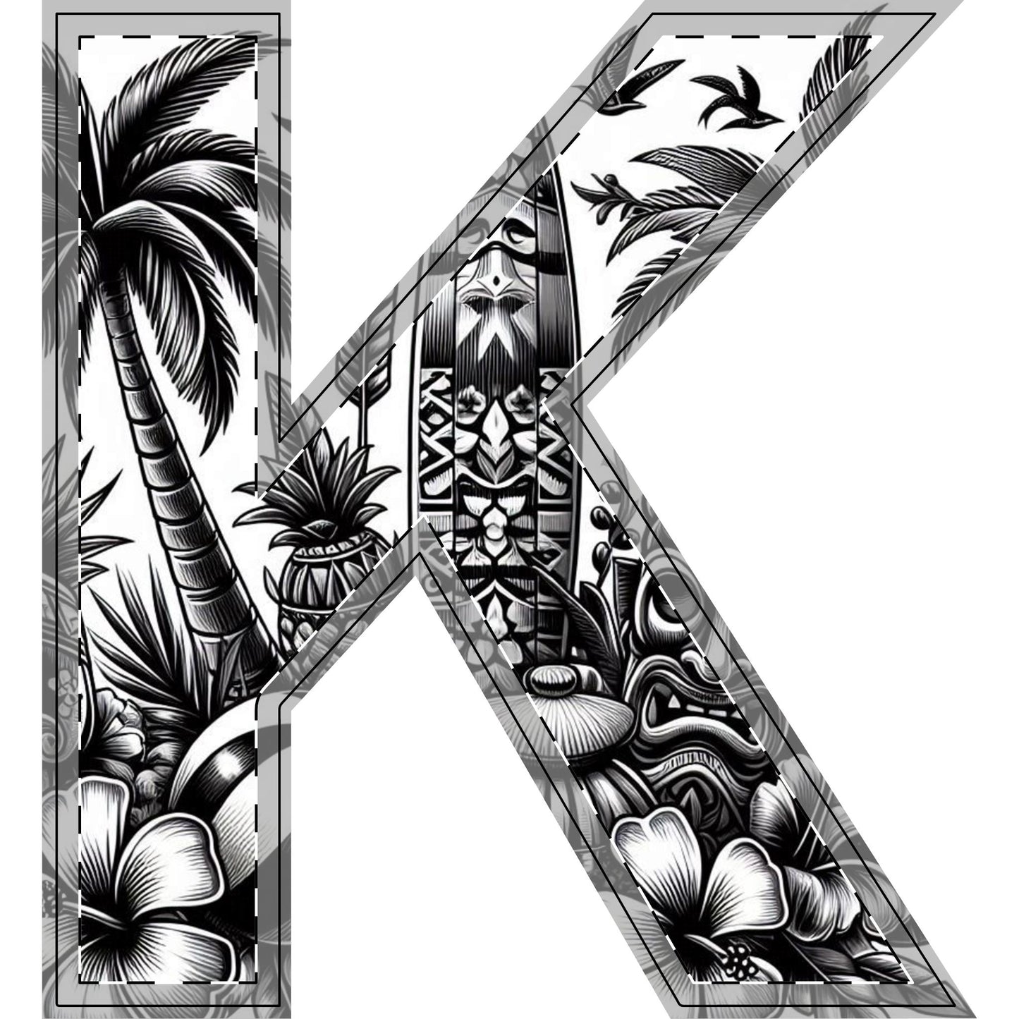 Tropical-Themed Wood Decor with Surfboard & Star Design - Hawaiian Flair