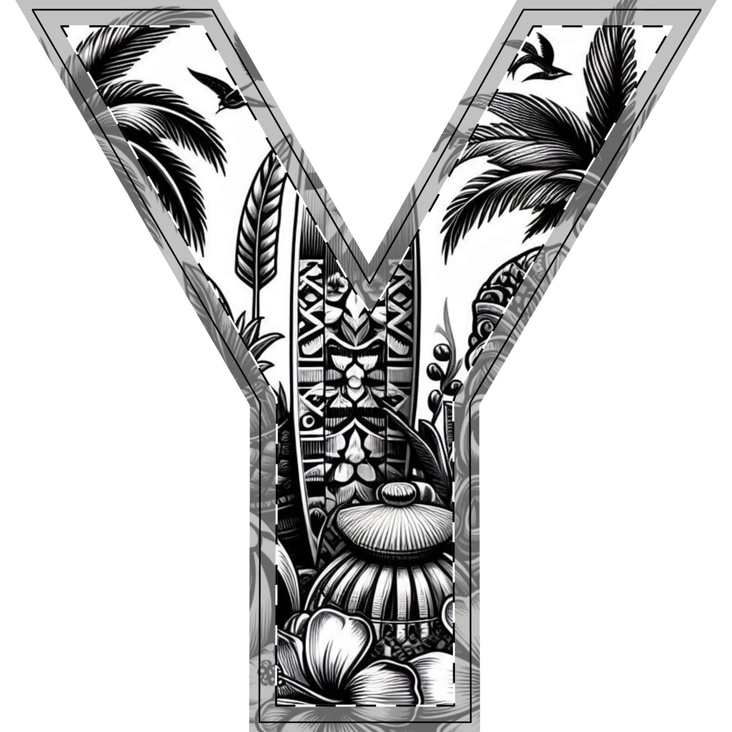 Tropical-Themed Wood Decor with Surfboard & Star Design - Hawaiian Flair