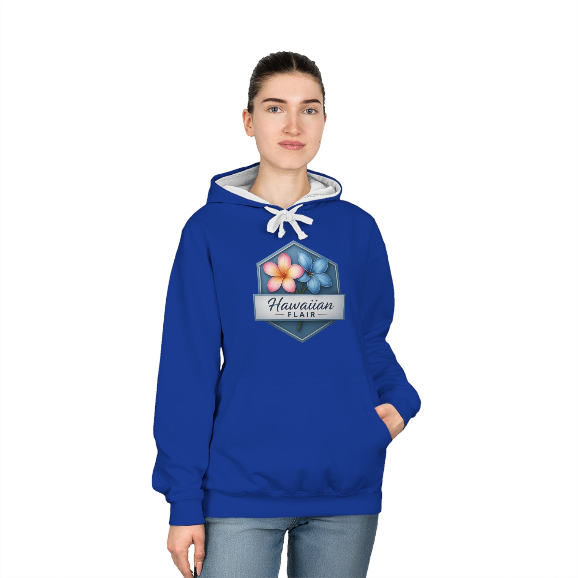 Hawaiian Flair Unisex Varsity Hoodie, Casual Wear, Beach Vibes, Spring Fashion, Travel Essentials, Perfect Gift - Hawaiian Flair