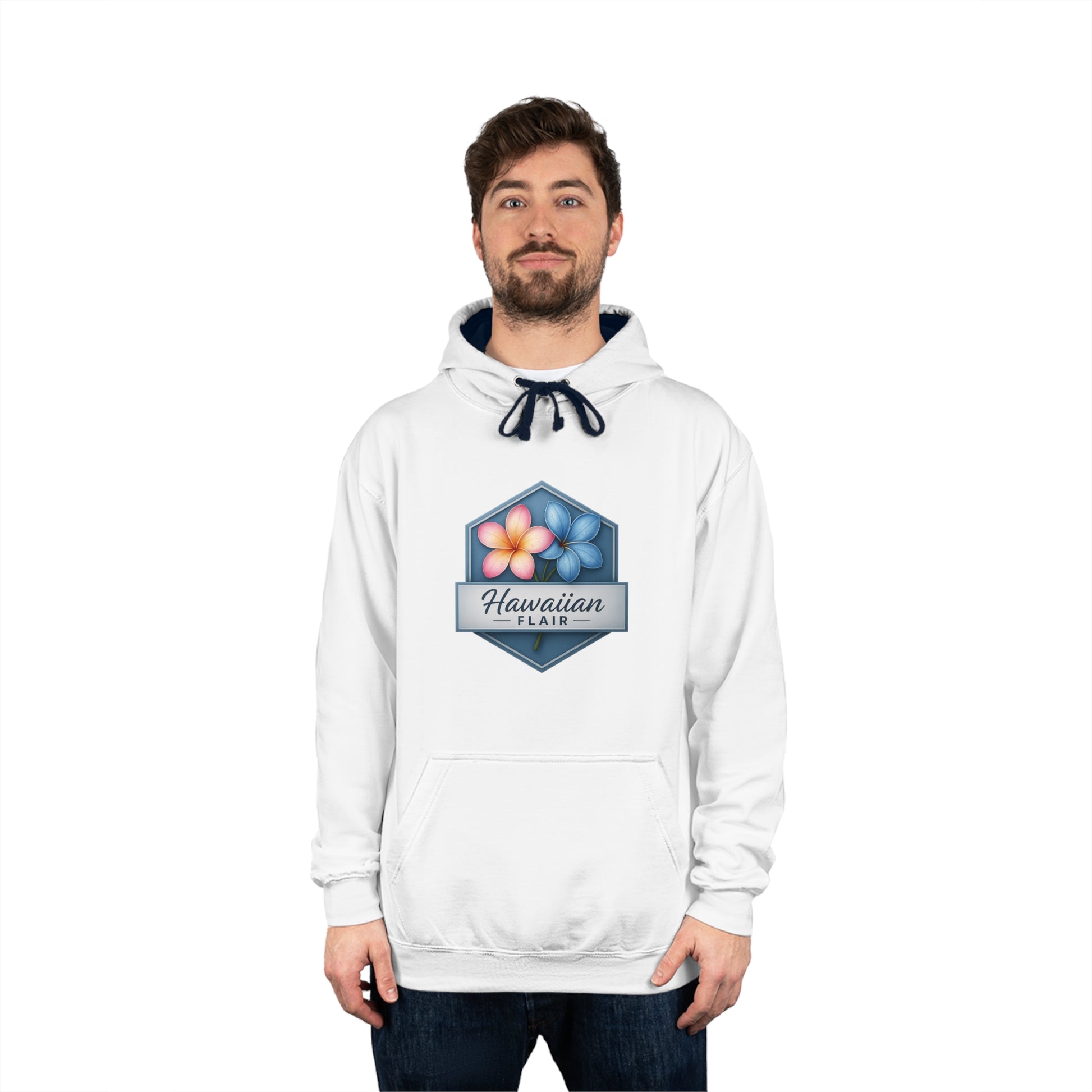 Hawaiian Flair Unisex Varsity Hoodie, Casual Wear, Beach Vibes, Spring Fashion, Travel Essentials, Perfect Gift - Hawaiian Flair