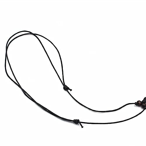 2PCS Hawaiian Protection Amulet Lucky Pendant Necklace Vintage Tiki Fish Hook Turtles Tortoise Shark Wolf Tooth Caved Satue Adjustable Rope Chain Necklaces for Men Women - Hawaiian Flair