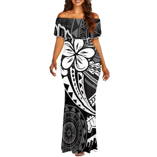 Polynesian Dresses for Women Off Shoulder Maxi Dress Puletasi Samoan Dresses S-7XL - Hawaiian Flair