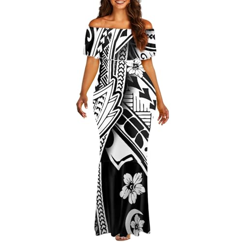 Polynesian Dresses for Women Off Shoulder Maxi Dress Puletasi Samoan Dresses S-7XL - Hawaiian Flair