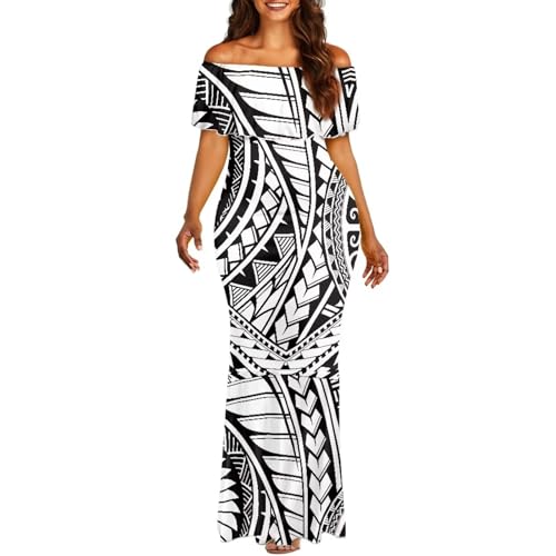 Polynesian Dresses for Women Off Shoulder Maxi Dress Puletasi Samoan Dresses S-7XL - Hawaiian Flair