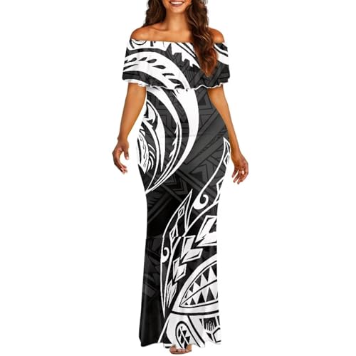 Polynesian Dresses for Women Off Shoulder Maxi Dress Puletasi Samoan Dresses S-7XL - Hawaiian Flair
