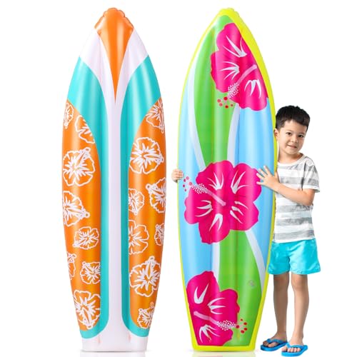4 Pcs Inflatable Surf Board Inflatable Luau Party Decorations Blow up Surfboard Inflatable Pool Board - Hawaiian Flair