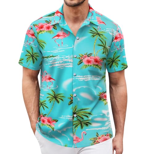 Hawaiian Shirt for Men Sleeves Printed Casual Button Down Summer Beach Dress Shirts - Hawaiian Flair
