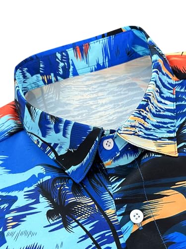 Comdecevis Men's Hawaiian Floral Shirts Short Sleeve Button Down Tropical Summer Beach Shirts - Hawaiian Flair