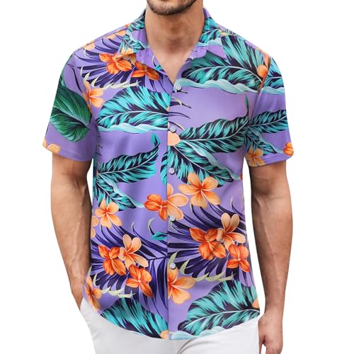 Hawaiian Shirt for Men Sleeves Printed Casual Button Down Summer Beach Dress Shirts - Hawaiian Flair
