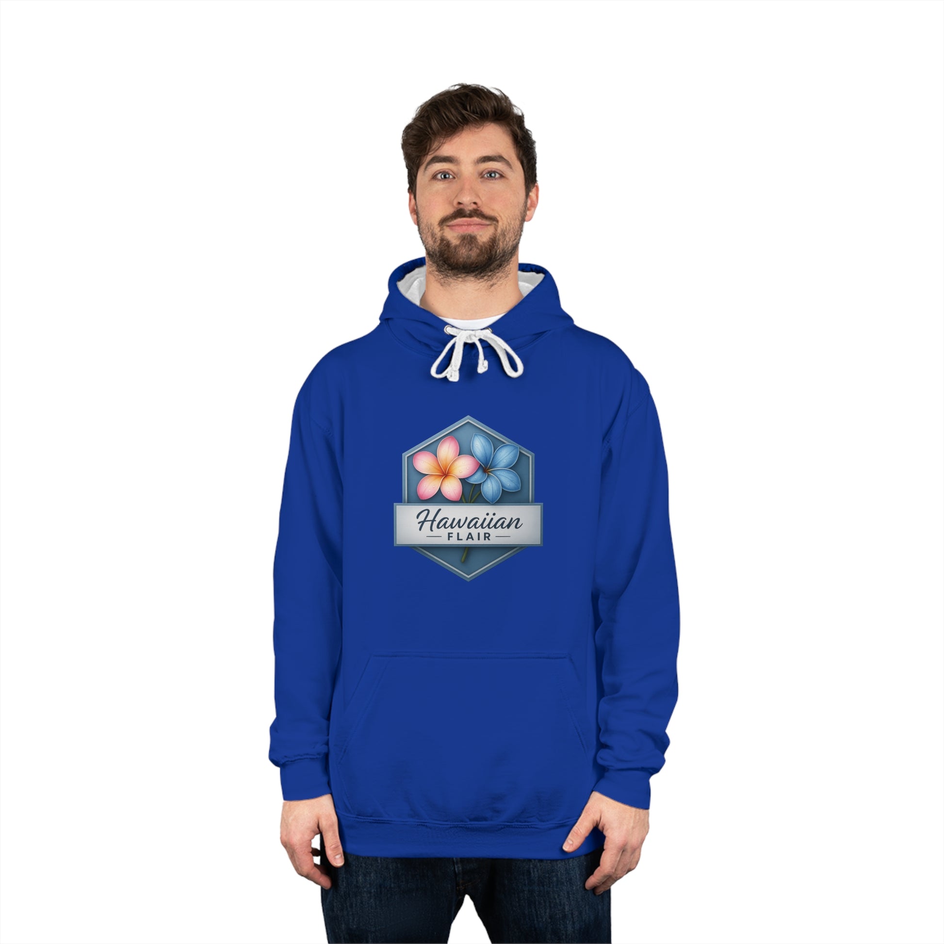 Hawaiian Flair Unisex Varsity Hoodie, Casual Wear, Beach Vibes, Spring Fashion, Travel Essentials, Perfect Gift - Hawaiian Flair