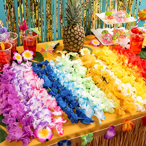 Joyin Toy 36 Counts Hawaiian Leis Bulk, Tropical Flower Lei Hawaiian Lei Beach Hawaii Luau Party Favors Decoration Birthday Party Supplies(3 Dozen) - Hawaiian Flair