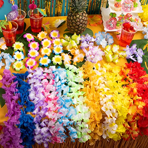 Joyin Toy 36 Counts Hawaiian Leis Bulk, Tropical Flower Lei Hawaiian Lei Beach Hawaii Luau Party Favors Decoration Birthday Party Supplies(3 Dozen) - Hawaiian Flair