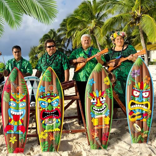 4 Pcs Inflatable Surf Board Inflatable Luau Party Decorations Blow up Surfboard Inflatable Pool Board - Hawaiian Flair