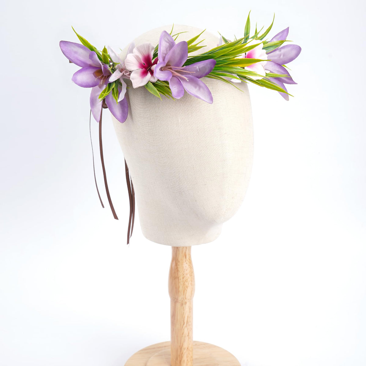 Hawaiian Leis Flower Crown, Artificial Hawaii Floral Headpiece
