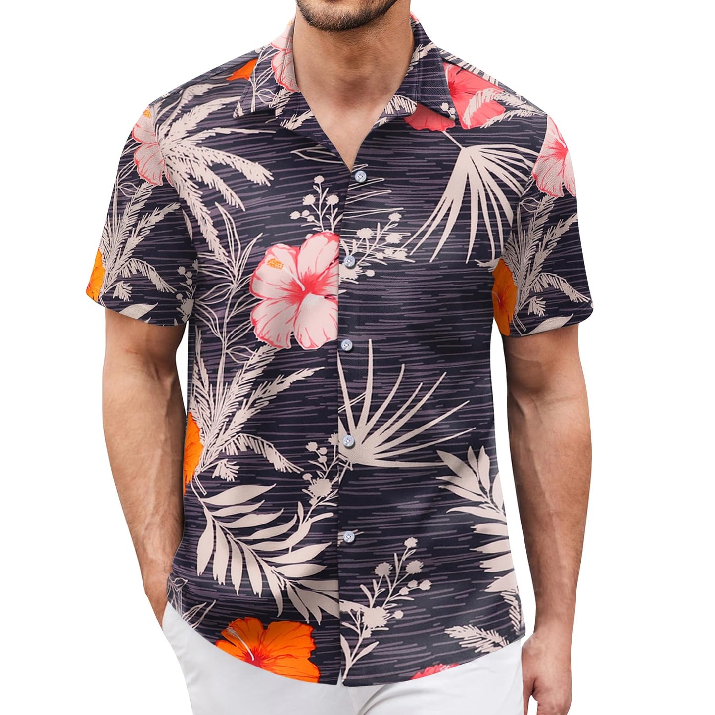 Hawaiian Shirt for Men Sleeves Printed Casual Button Down Summer Beach Dress Shirts - Hawaiian Flair