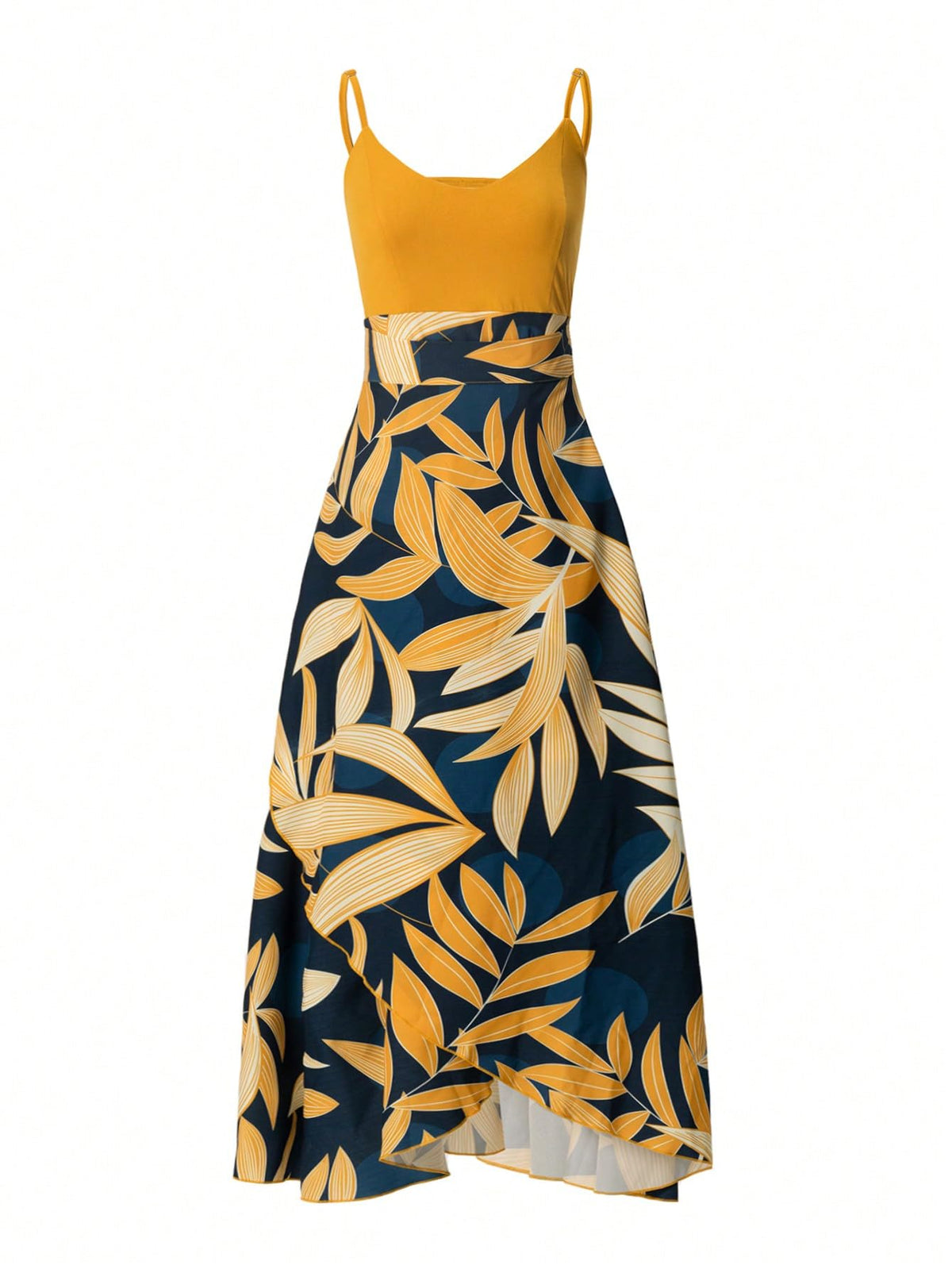 SKAYS Tropical Dresses for Women Summer Wrap Dress Boho Spaghetti Strap Backless Slit Thigh Maxi Dress