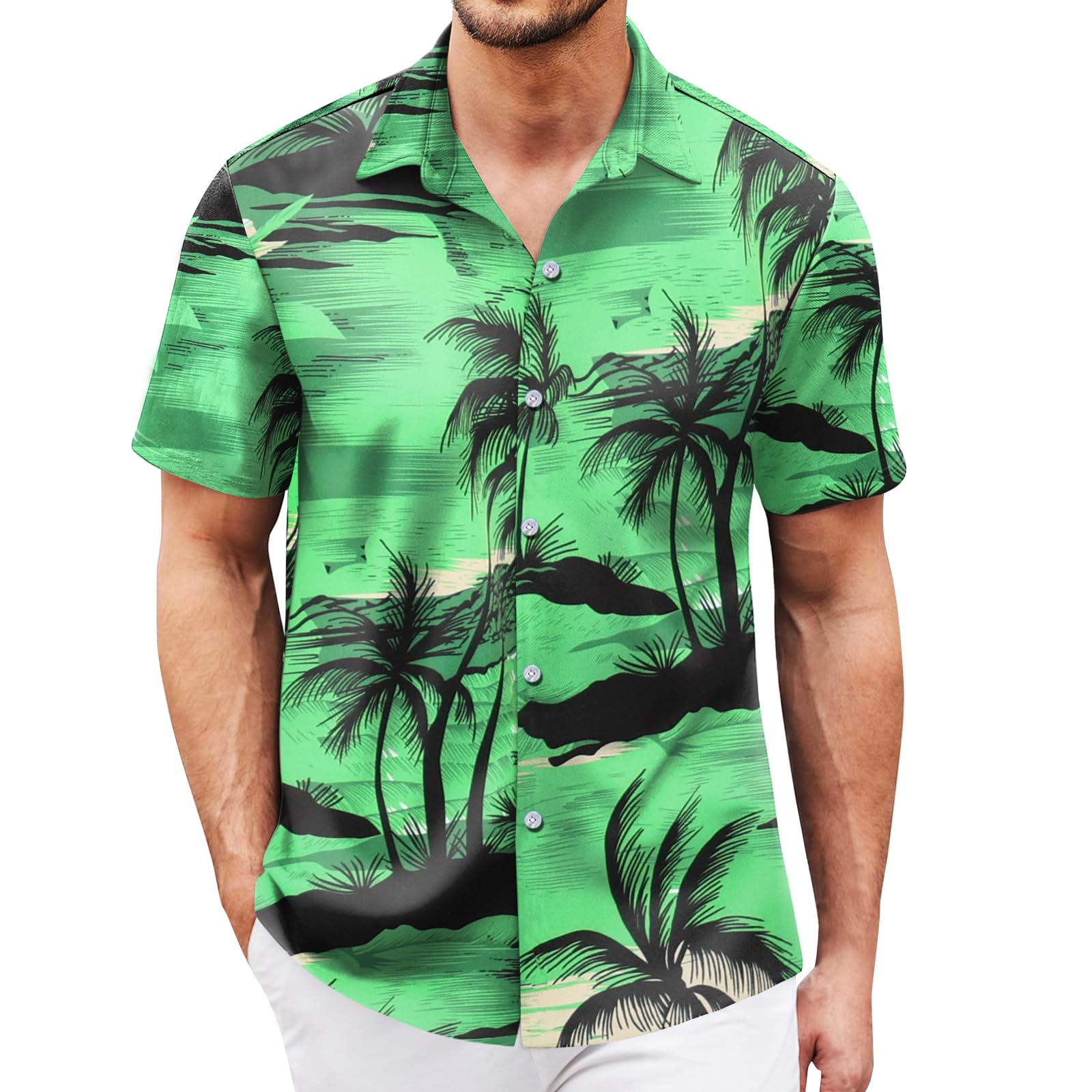 Hawaiian Shirt for Men Sleeves Printed Casual Button Down Summer Beach Dress Shirts - Hawaiian Flair