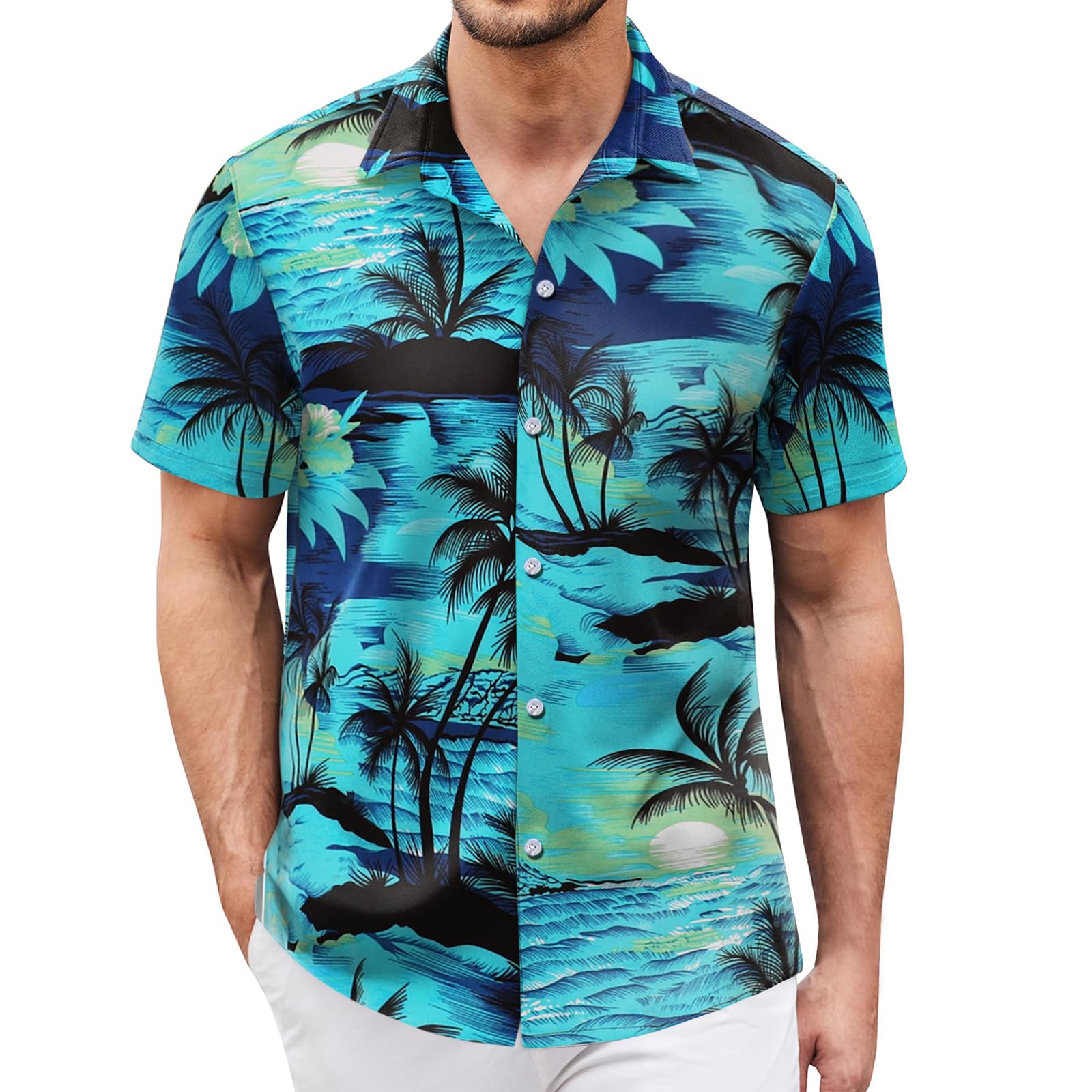 Hawaiian Shirt for Men Sleeves Printed Casual Button Down Summer Beach Dress Shirts - Hawaiian Flair