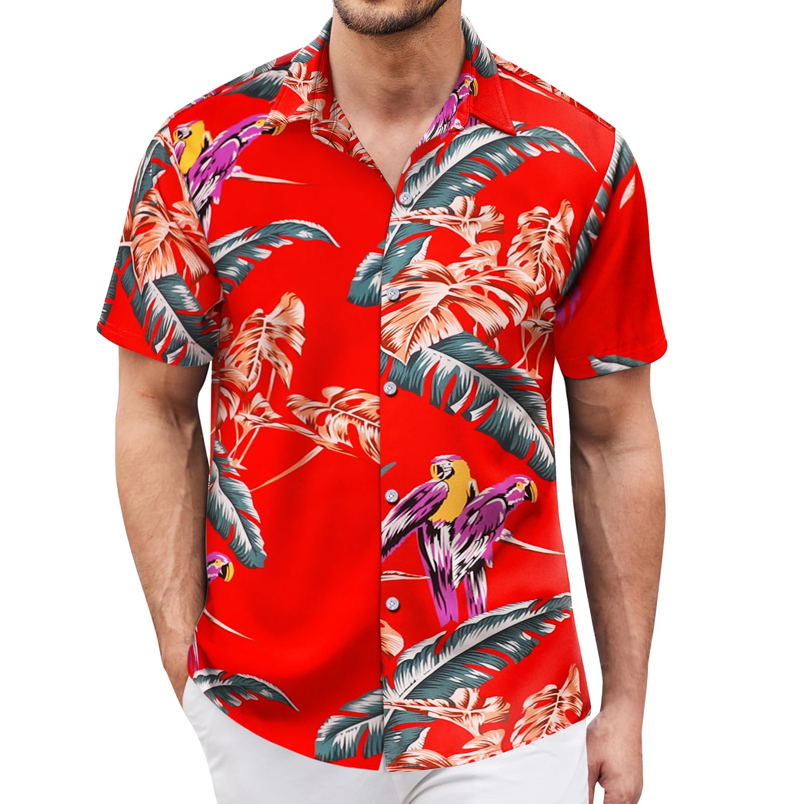 Hawaiian Shirt for Men Sleeves Printed Casual Button Down Summer Beach Dress Shirts - Hawaiian Flair