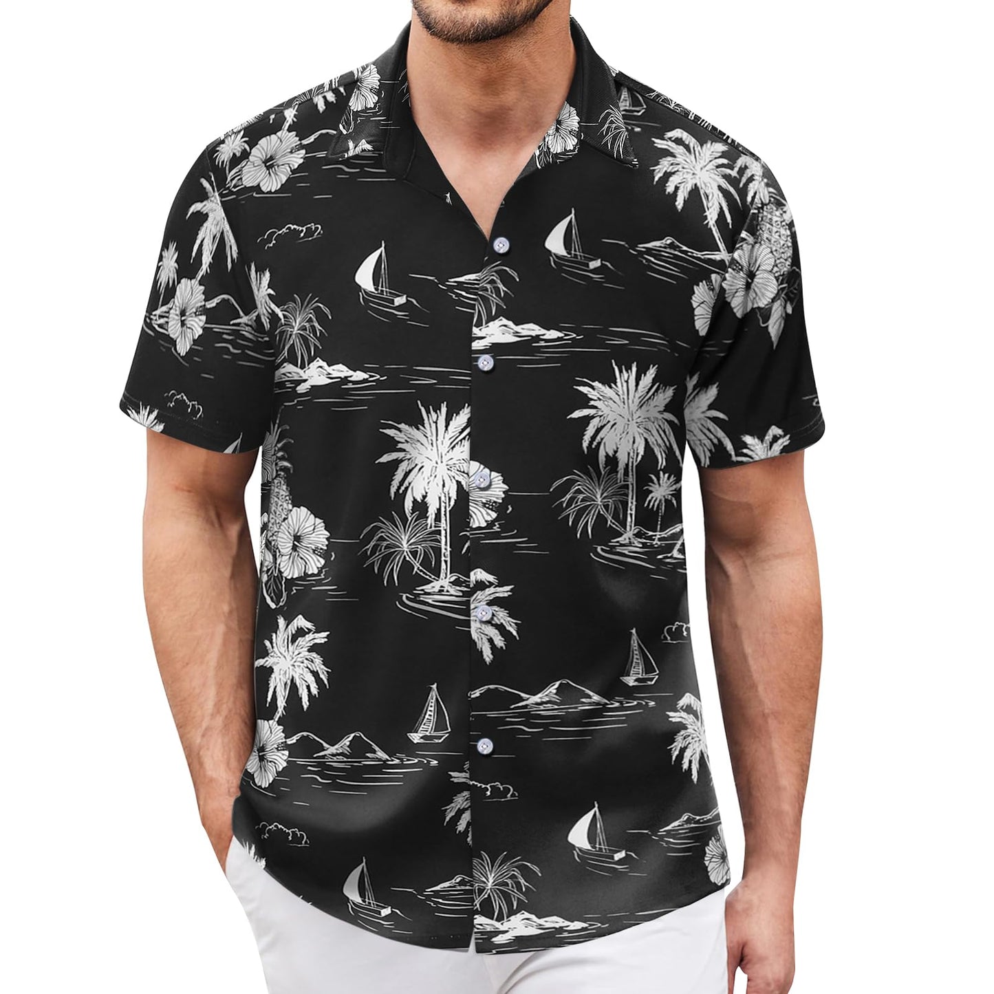 Hawaiian Shirt for Men Sleeves Printed Casual Button Down Summer Beach Dress Shirts - Hawaiian Flair