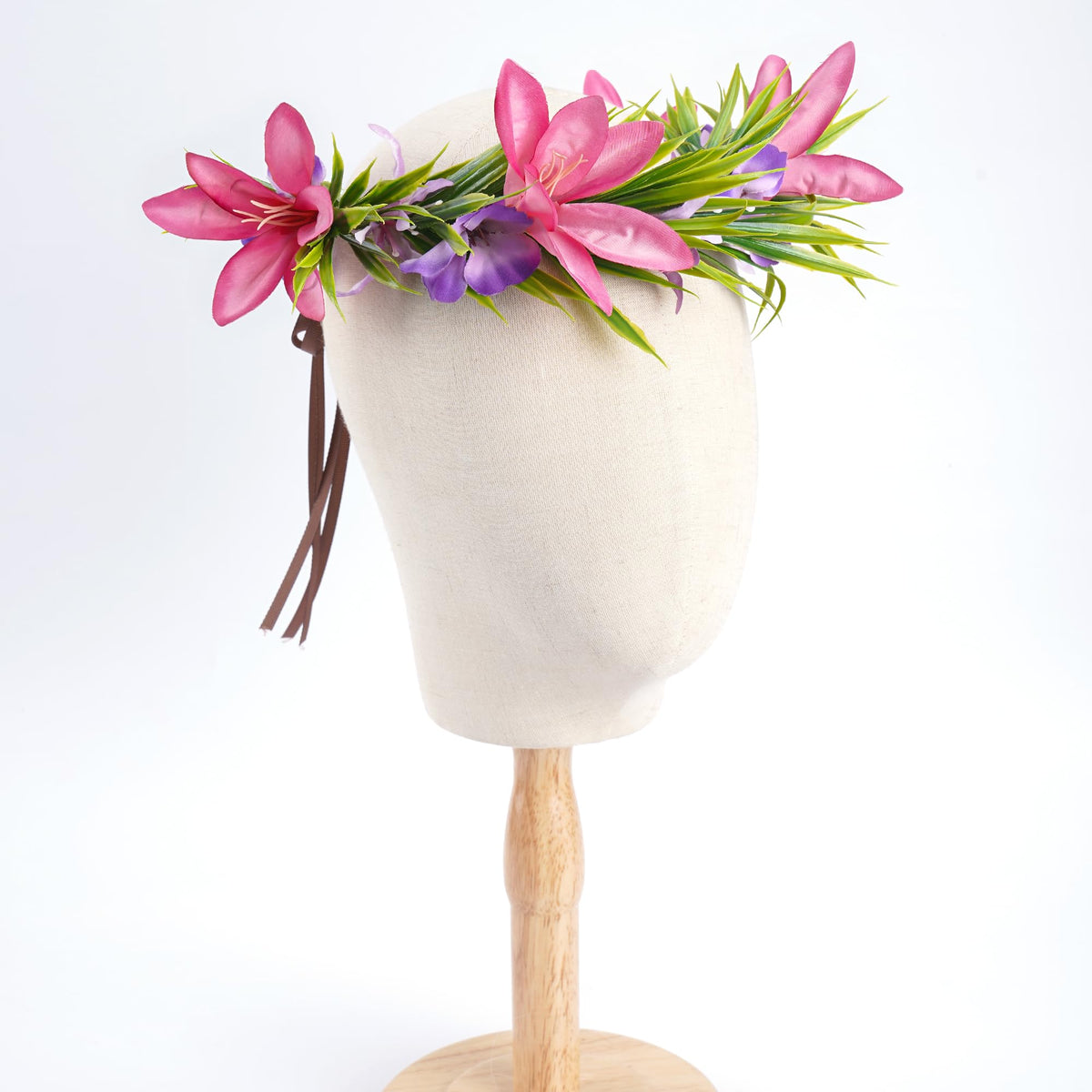 Hawaiian Leis Flower Crown, Artificial Hawaii Floral Headpiece
