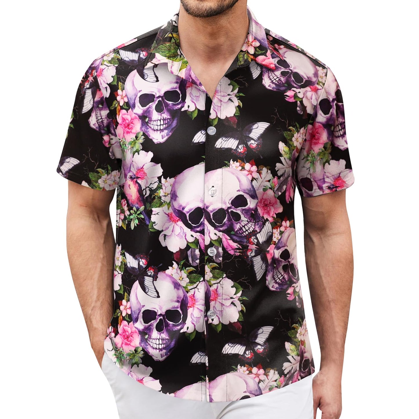 Hawaiian Shirt for Men Sleeves Printed Casual Button Down Summer Beach Dress Shirts - Hawaiian Flair