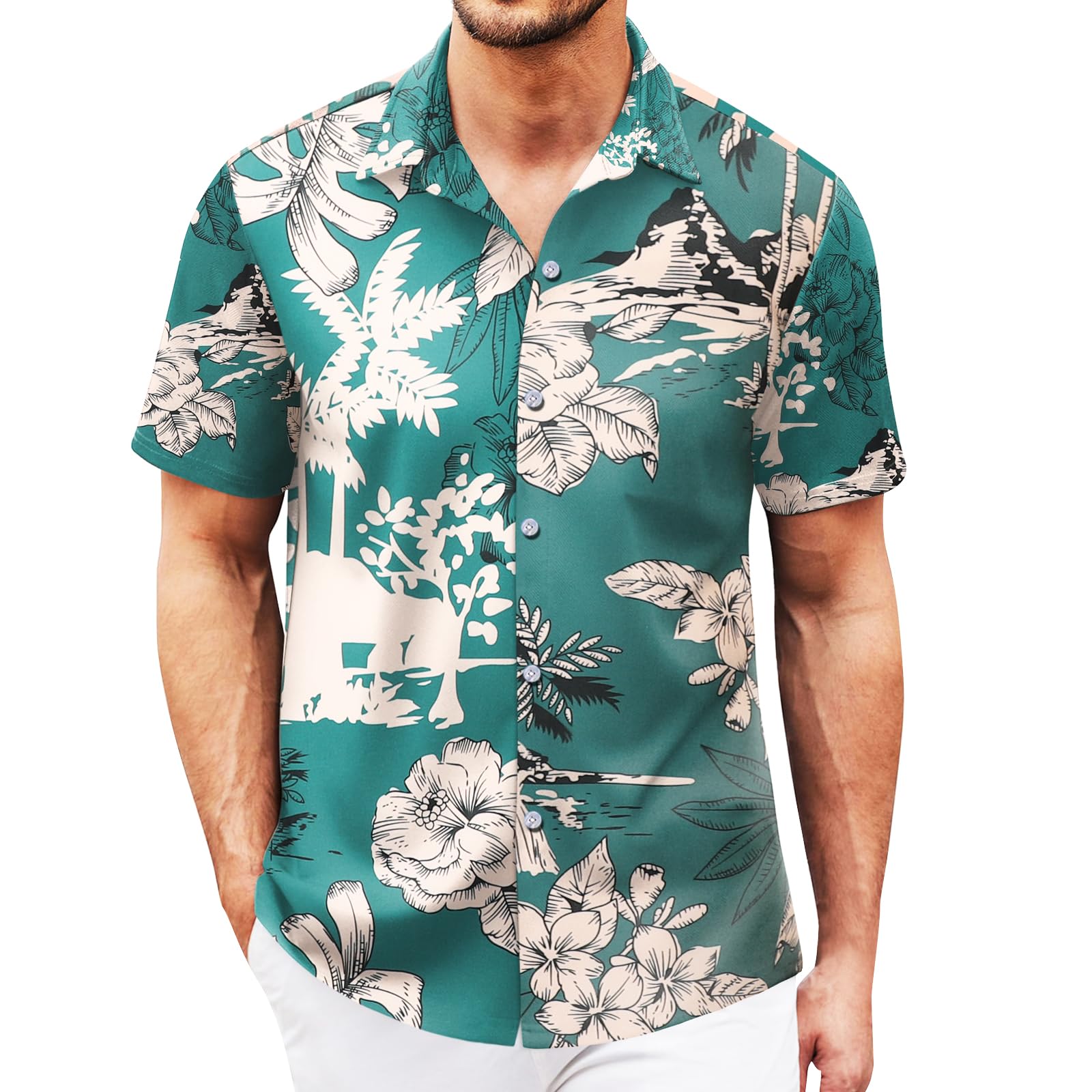 Hawaiian Shirt for Men Sleeves Printed Casual Button Down Summer Beach Dress Shirts - Hawaiian Flair