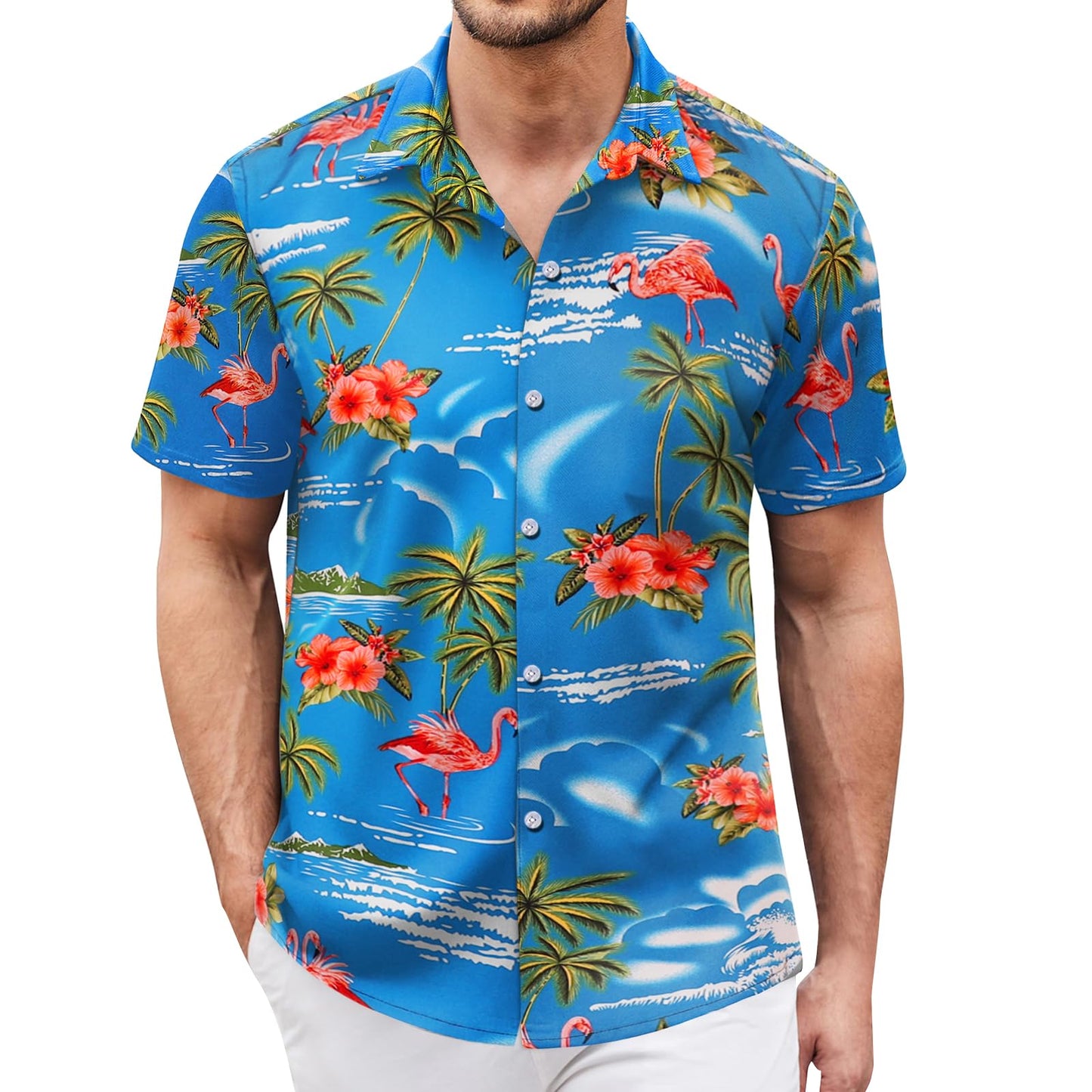 Hawaiian Shirt for Men Sleeves Printed Casual Button Down Summer Beach Dress Shirts - Hawaiian Flair
