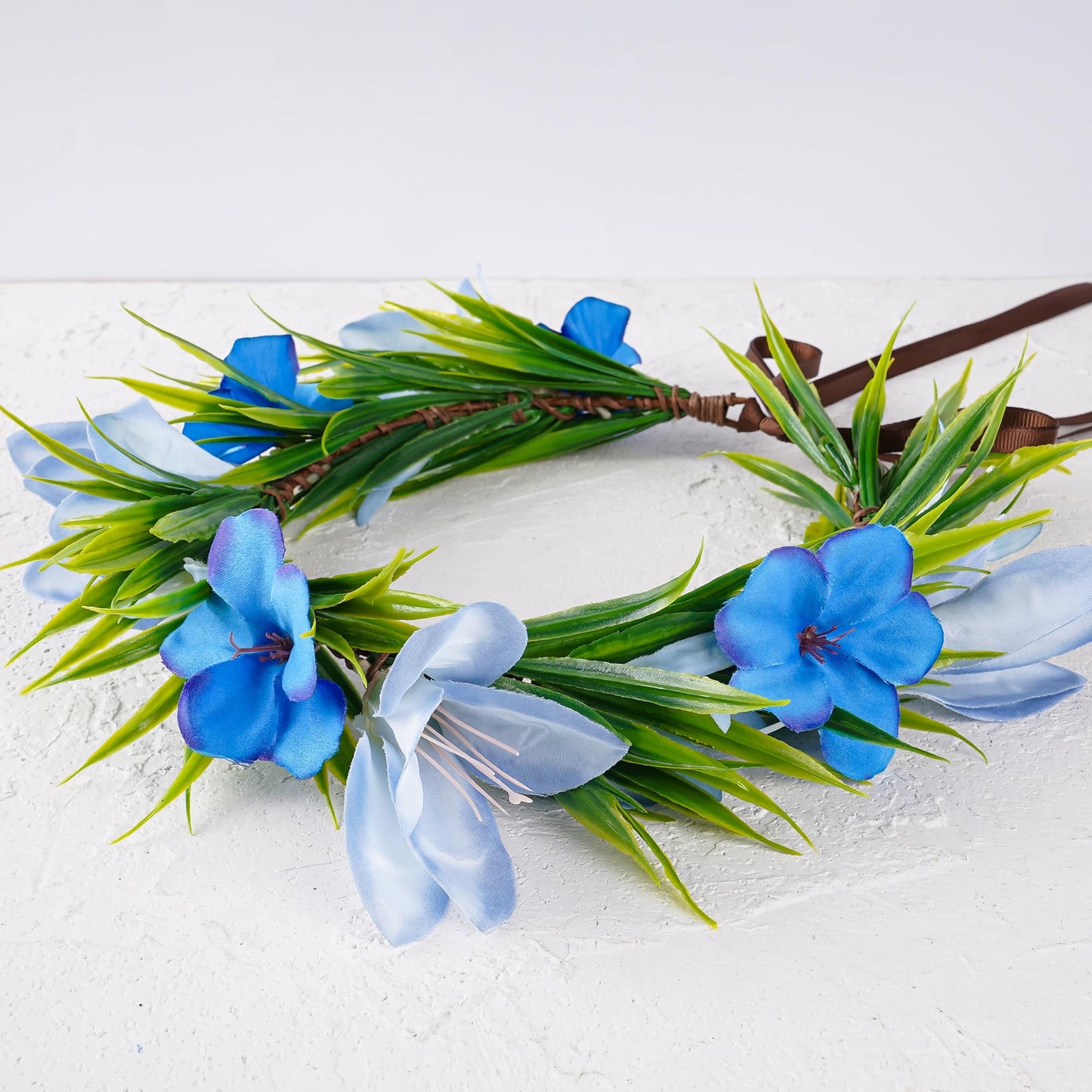 Hawaiian Leis Flower Crown, Artificial Hawaii Floral Headpiece