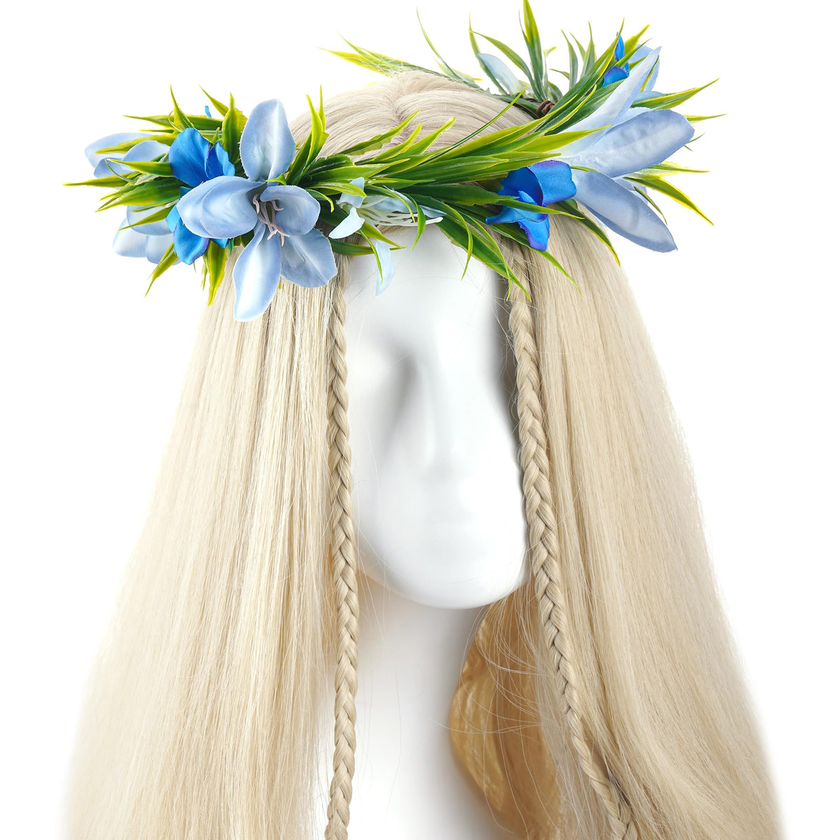 Hawaiian Leis Flower Crown, Artificial Hawaii Floral Headpiece