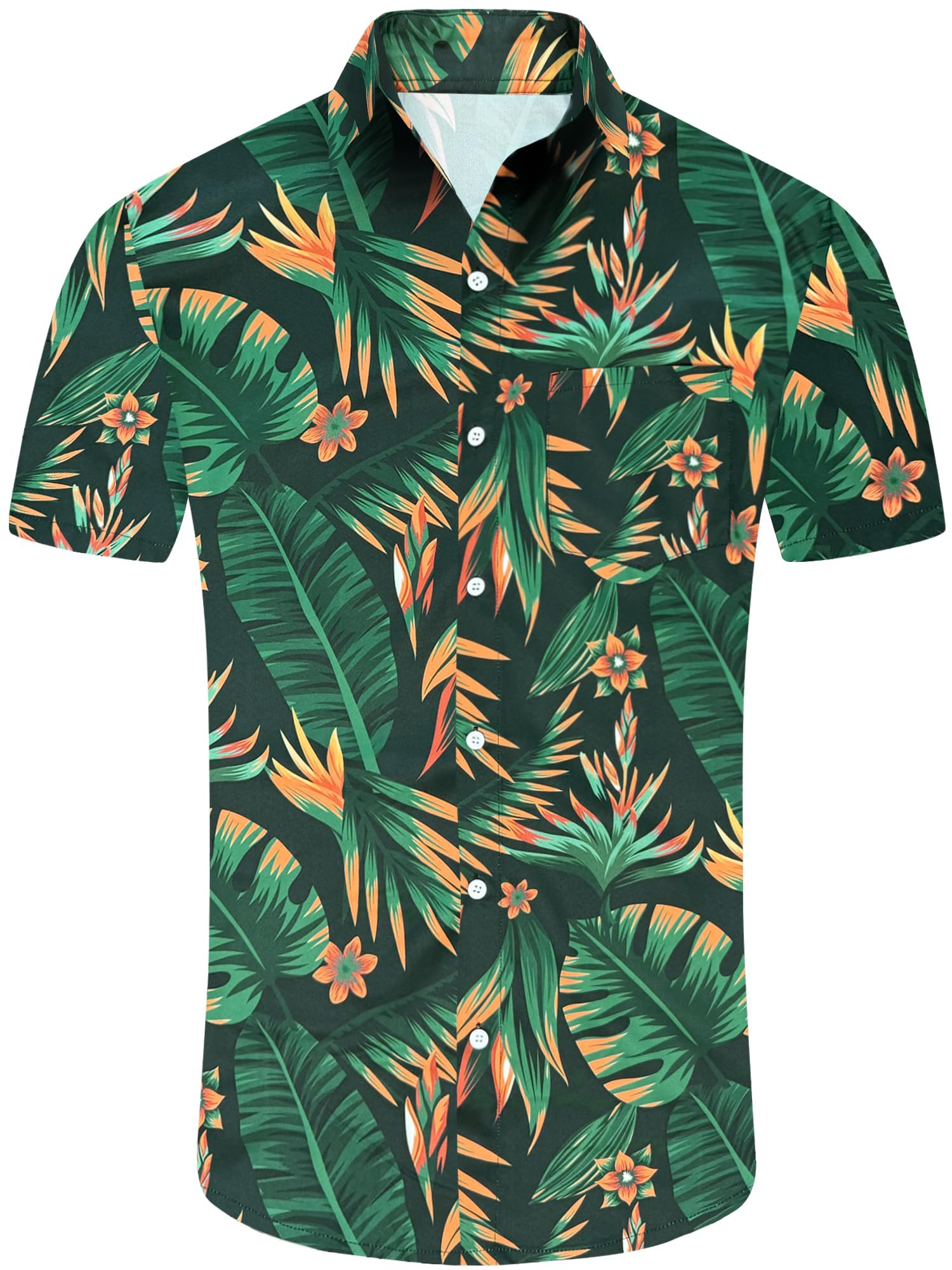 Comdecevis Men's Hawaiian Floral Shirts Short Sleeve Button Down Tropical Summer Beach Shirts - Hawaiian Flair