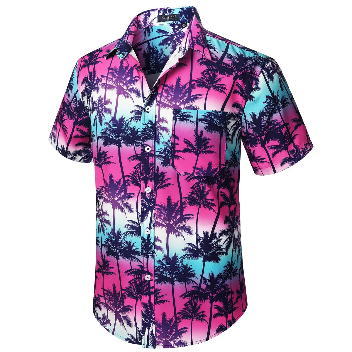 Enlision Men's Hawaiian Shirt Short Sleeve Casual Summer Beach Aloha Shirt Floral Button Down Tropical Hawaii Shirts