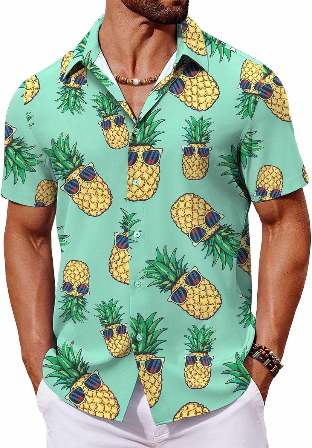 COOFANDY Mens Hawaiian Shirt Short Sleeve Button Down Shirts Tropical Floral Summer Beach Shirts
