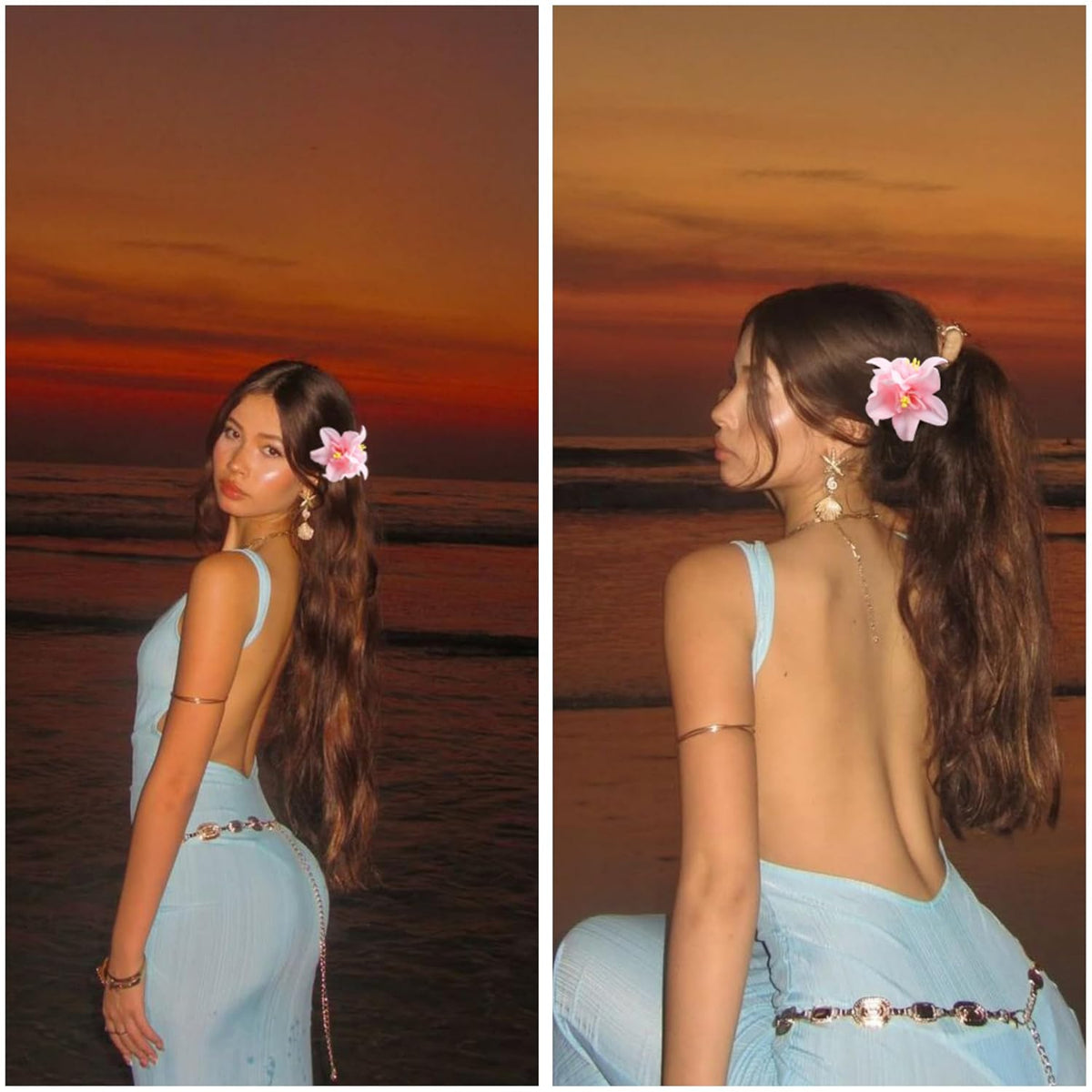 6Pcs Hawaiian Flower Hair Clips for Women, Bohemia Flower Hair Clip