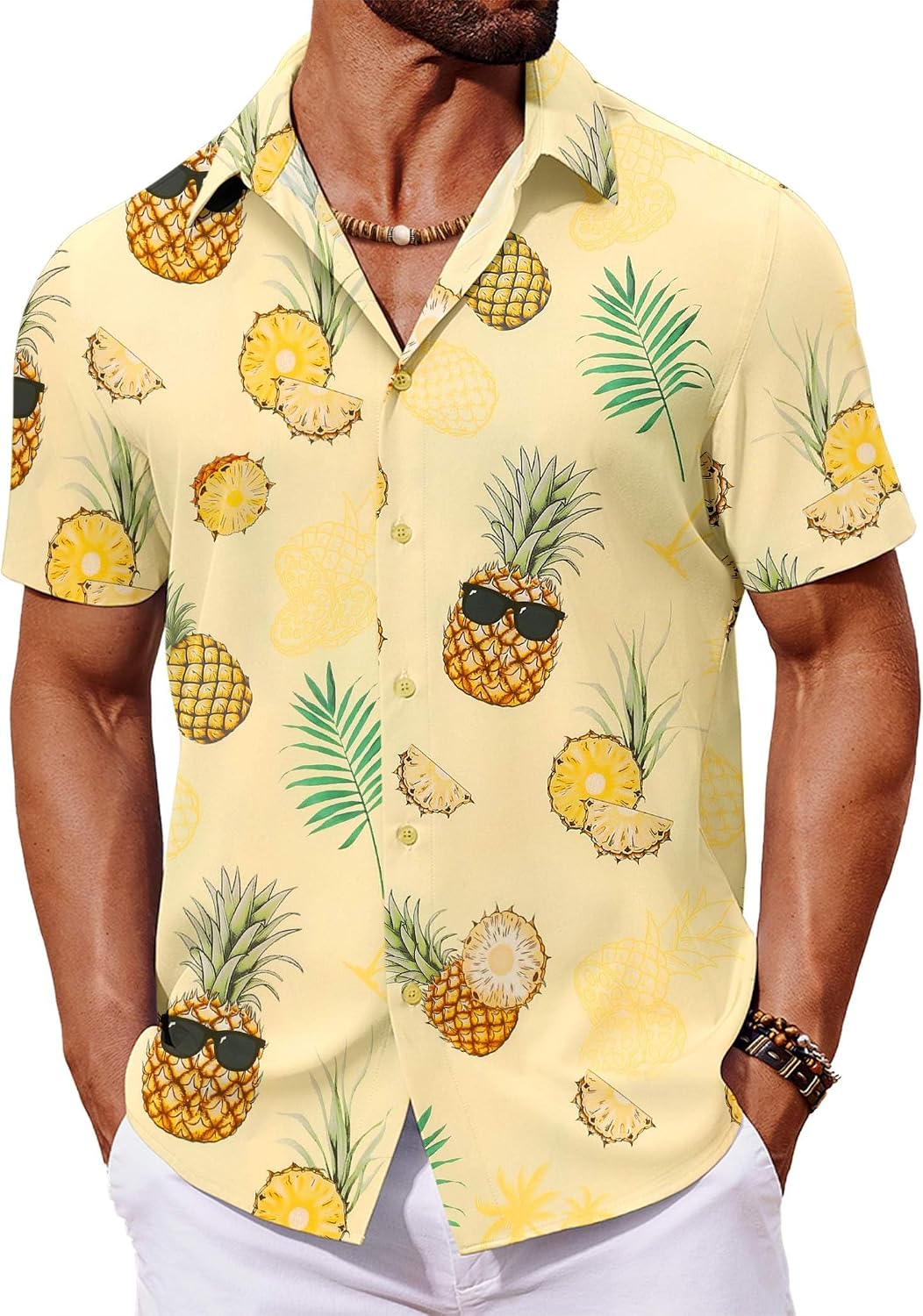 COOFANDY Mens Hawaiian Shirt Short Sleeve Button Down Shirts Tropical Floral Summer Beach Shirts