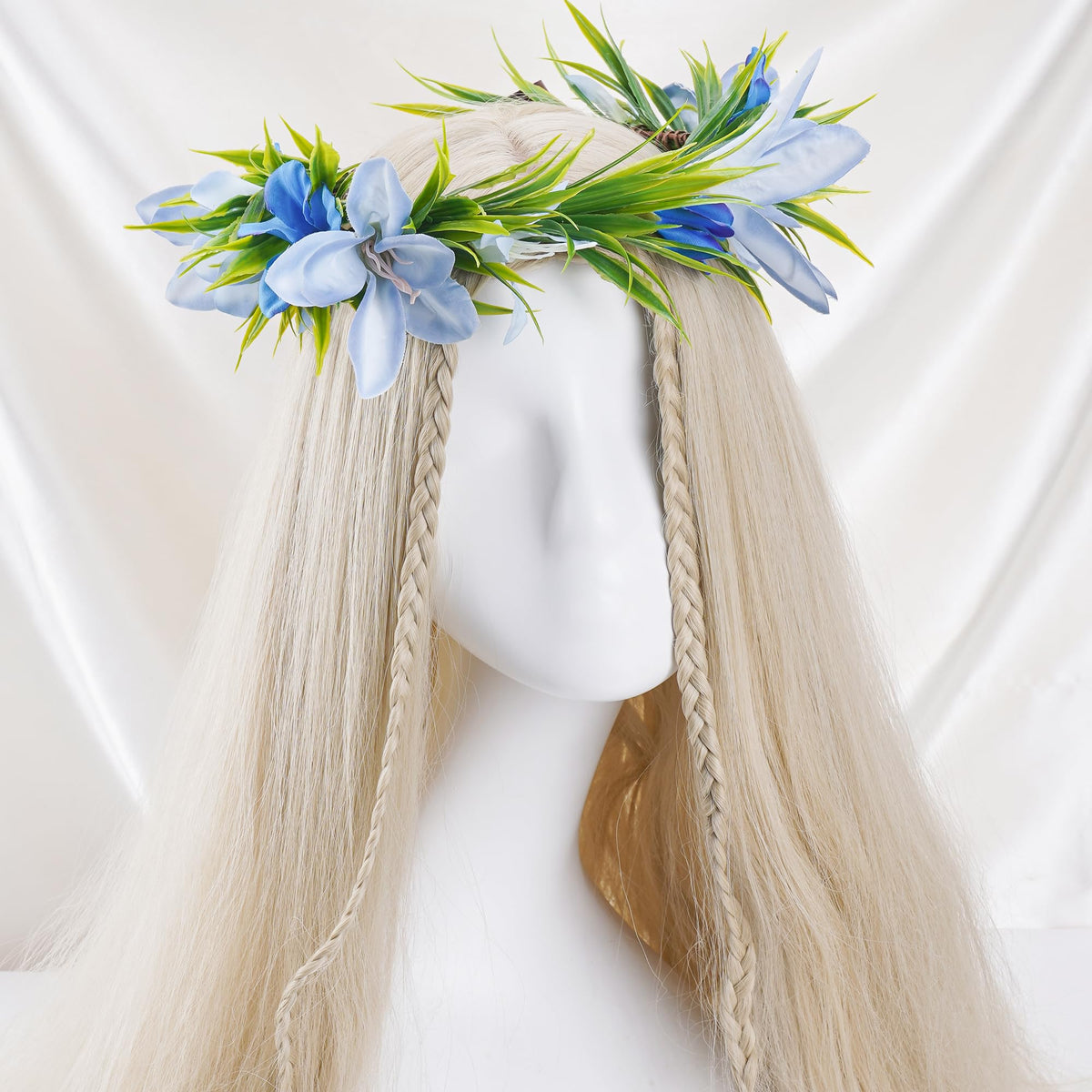 Hawaiian Leis Flower Crown, Artificial Hawaii Floral Headpiece