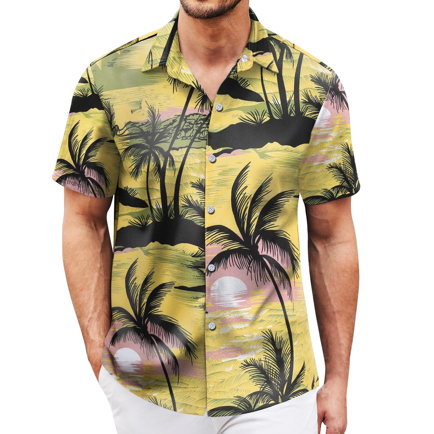 Hawaiian Shirt for Men Sleeves Printed Casual Button Down Summer Beach Dress Shirts - Hawaiian Flair