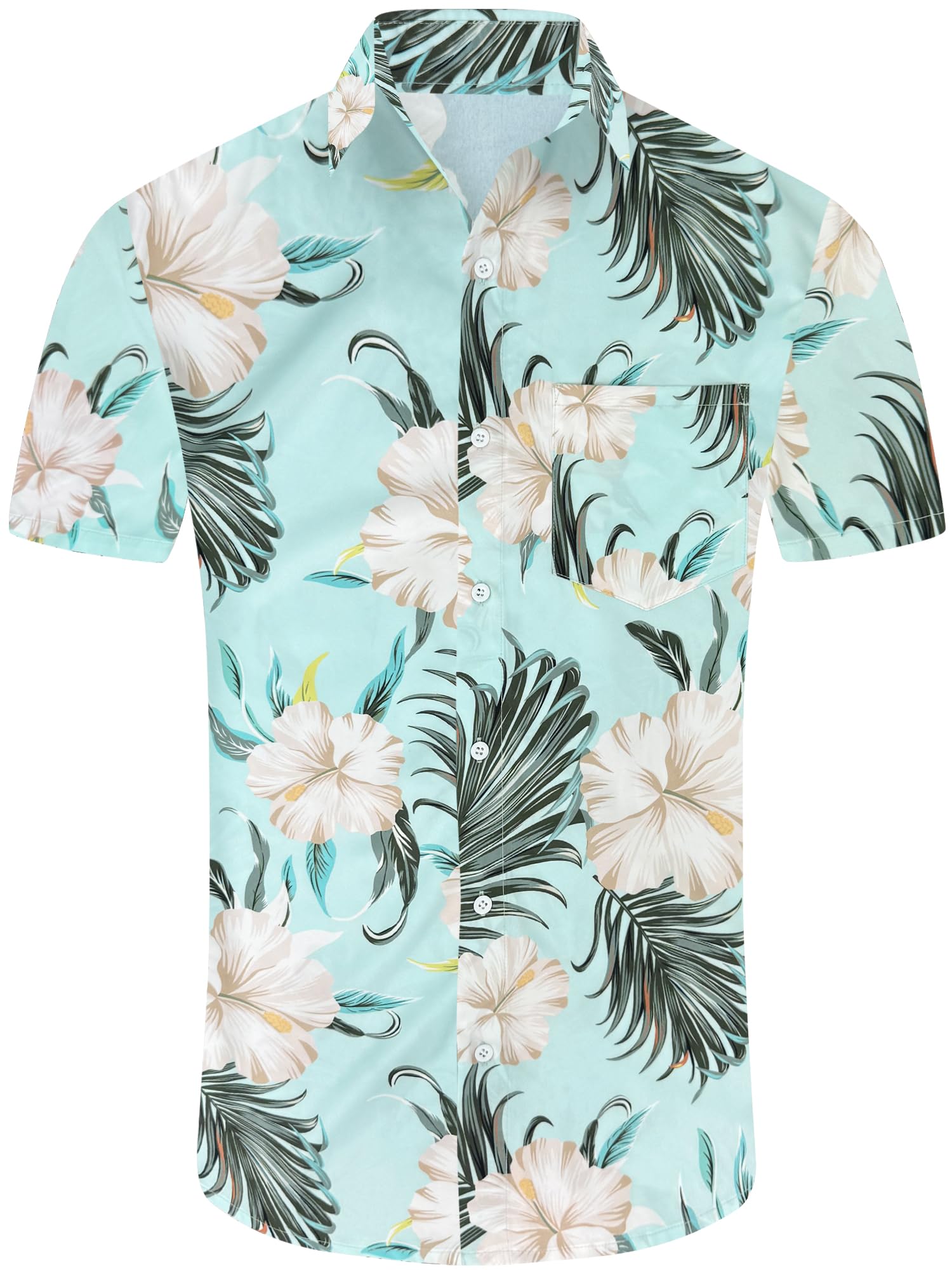 Comdecevis Men's Hawaiian Floral Shirts Short Sleeve Button Down Tropical Summer Beach Shirts - Hawaiian Flair