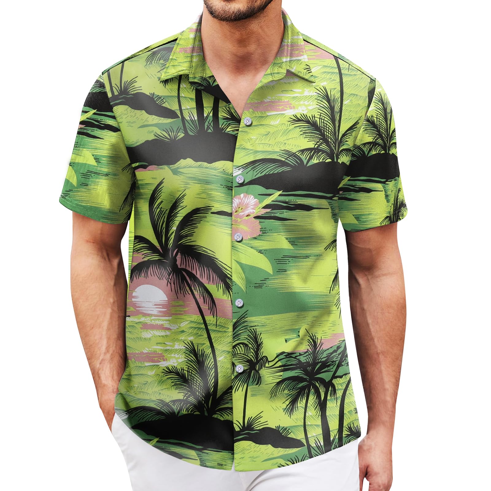 Hawaiian Shirt for Men Sleeves Printed Casual Button Down Summer Beach Dress Shirts - Hawaiian Flair