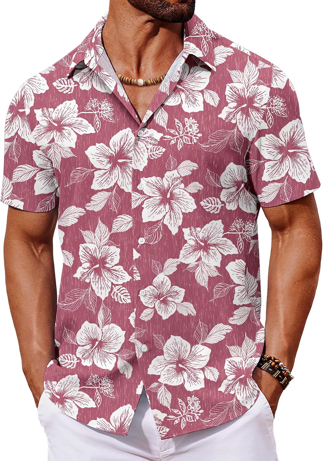 COOFANDY Mens Hawaiian Shirt Short Sleeve Button Down Shirts Tropical Floral Summer Beach Shirts