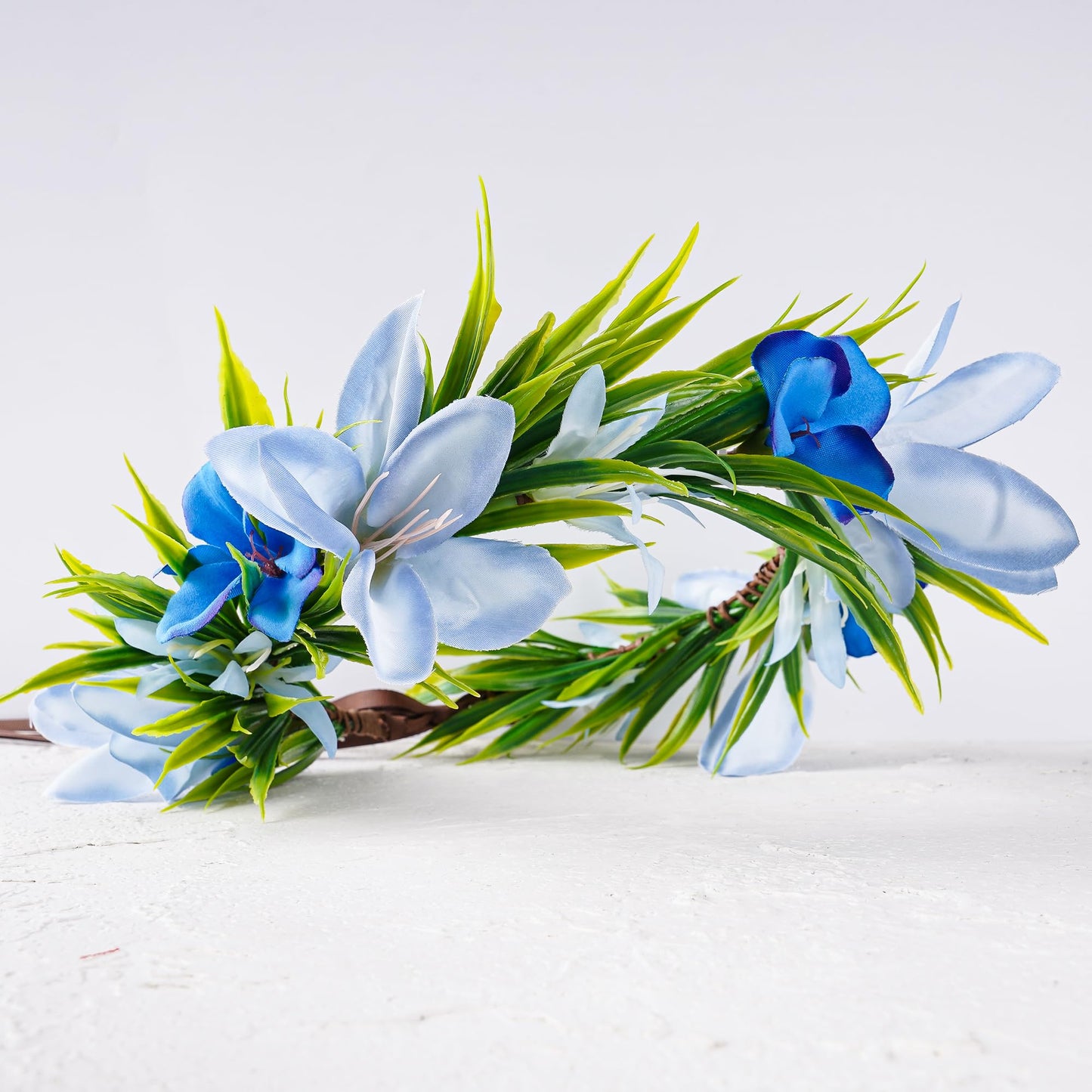 Hawaiian Leis Flower Crown, Artificial Hawaii Floral Headpiece