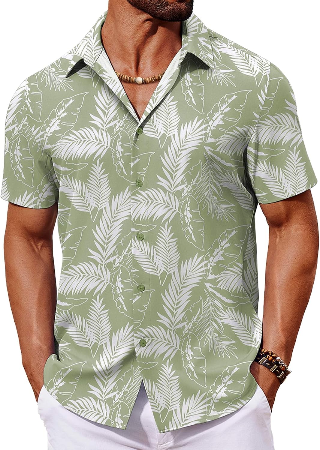 COOFANDY Mens Hawaiian Shirt Short Sleeve Button Down Shirts Tropical Floral Summer Beach Shirts