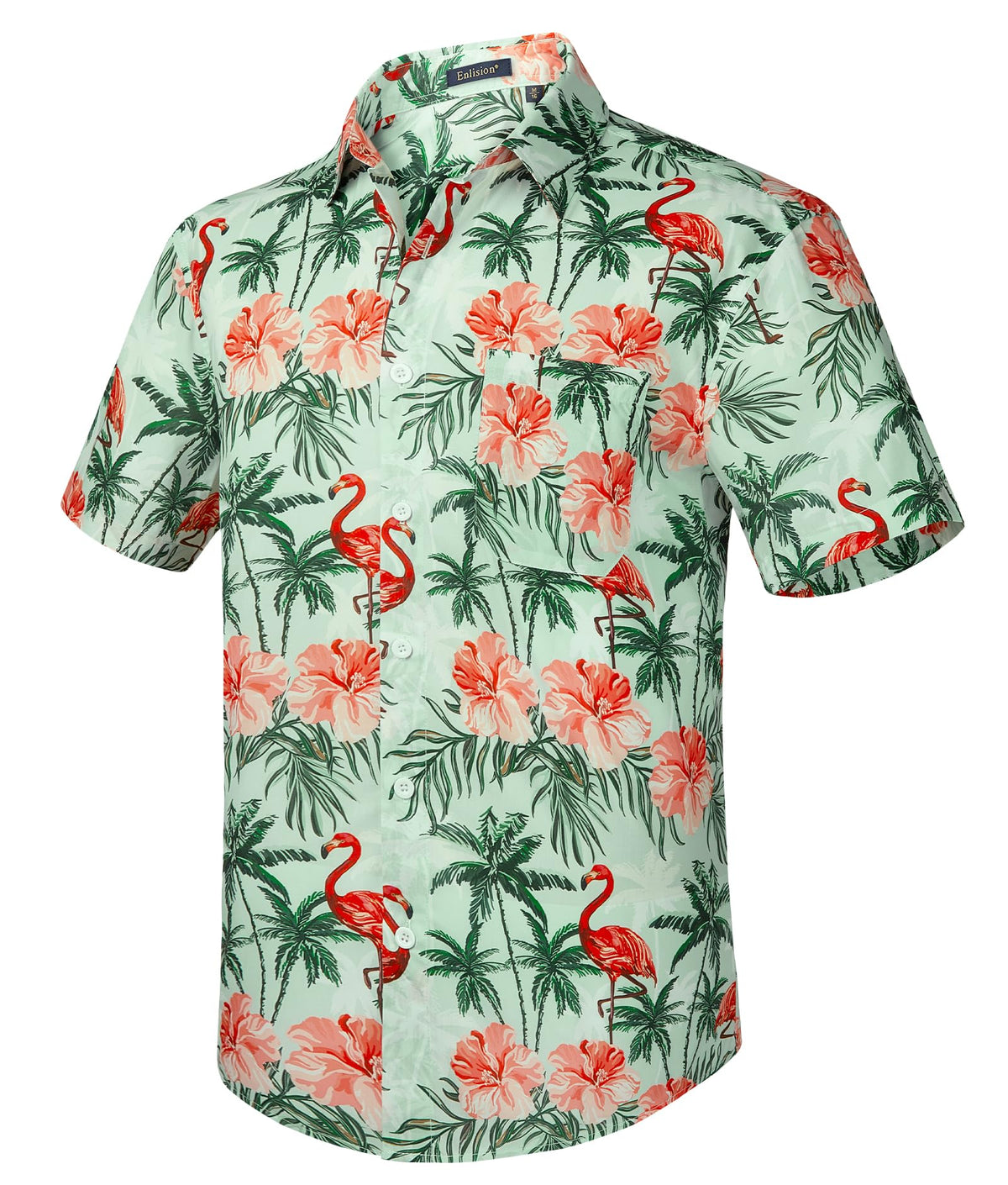 Enlision Men's Hawaiian Shirt Short Sleeve Casual Summer Beach Aloha Shirt Floral Button Down Tropical Hawaii Shirts