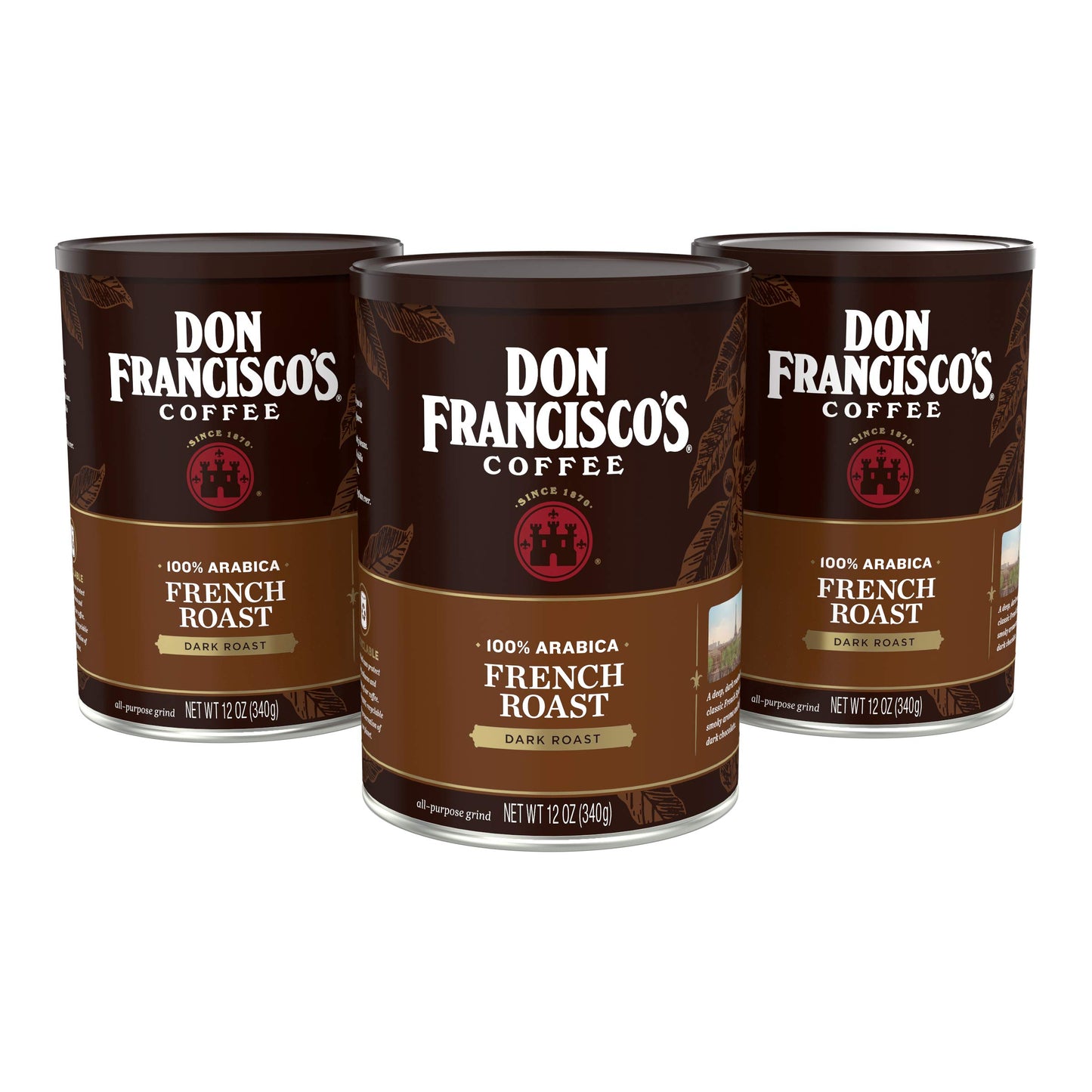 Don Francisco's Hawaiian Hazelnut Ground Flavored Coffee: Rich, Aromatic 100% Arabica Beans - (3 x 12 oz Recyclable Cans) - Hawaiian Flair