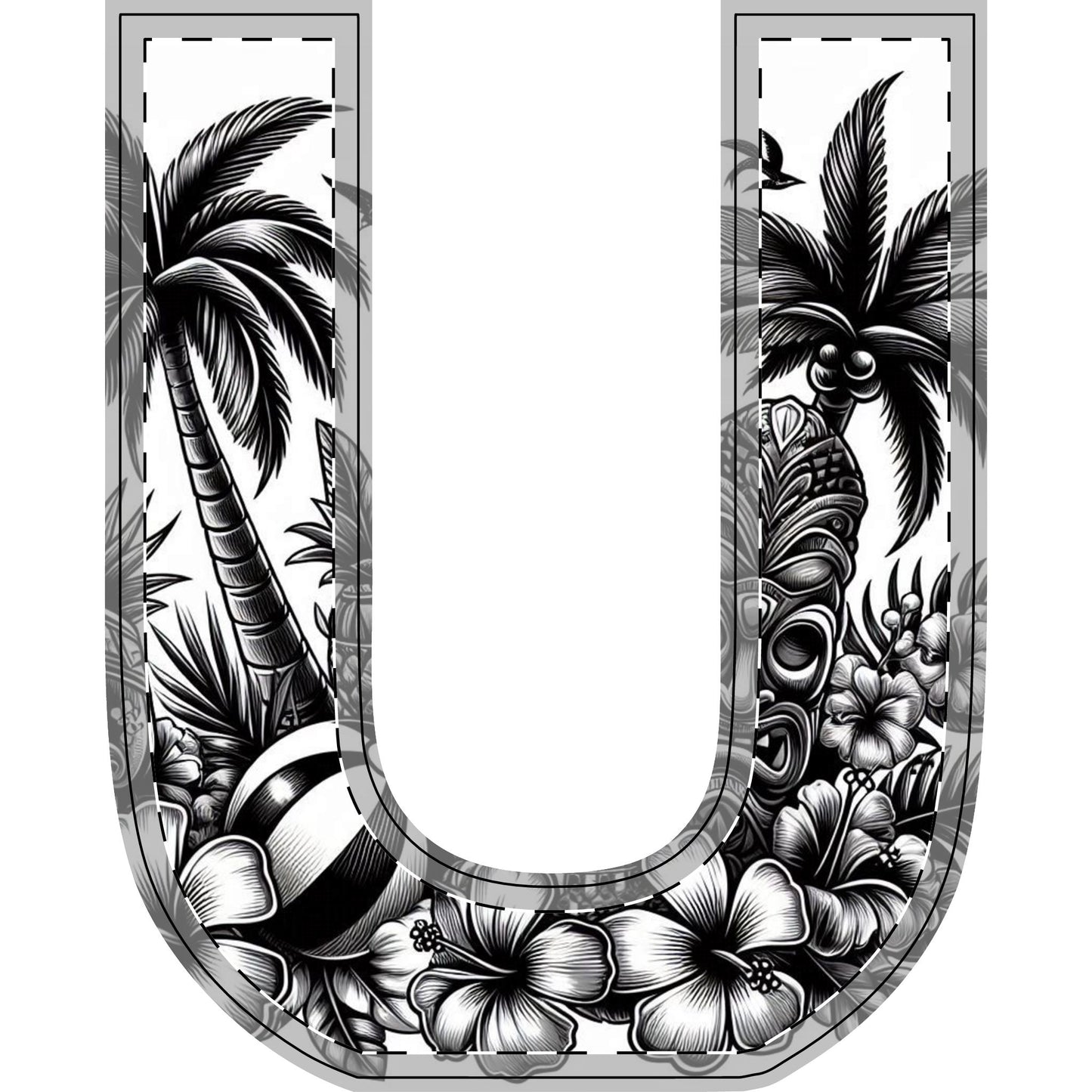 Tropical-Themed Wood Decor with Surfboard & Star Design - Hawaiian Flair