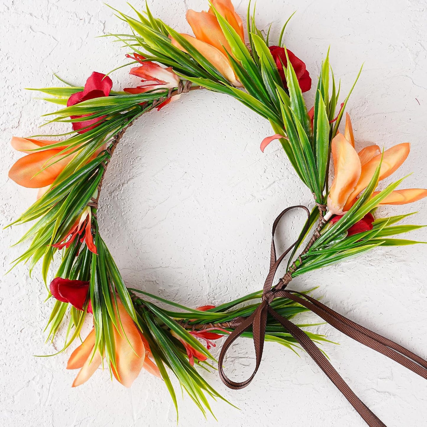 Hawaiian Leis Flower Crown, Artificial Hawaii Floral Headpiece